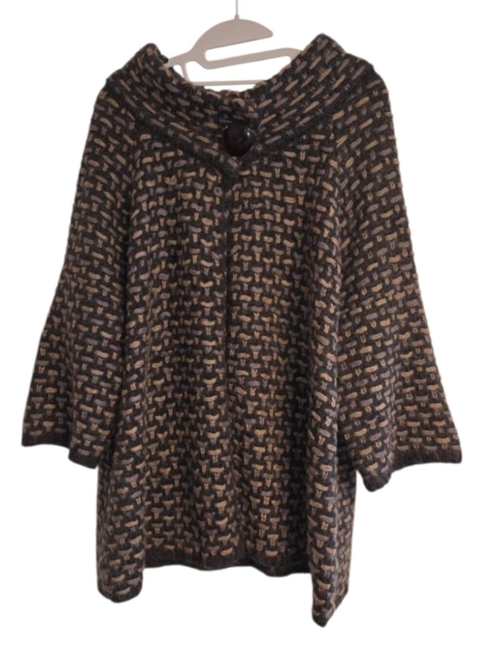 Tweeds Women Cape Cardigan Poncho Wool Blend Cottagecore Cozy Sweater Weather